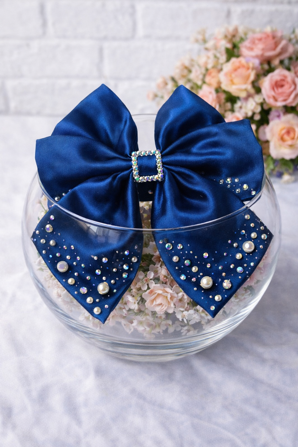 Royal Pearl Satin Hair Bow