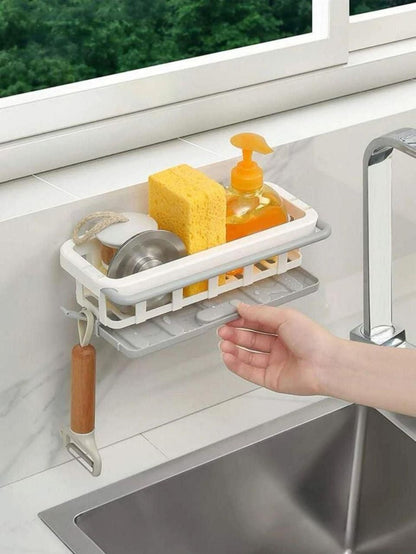 Retractable Sponge Storage Hanging Rack – Smart Kitchen Organizer
