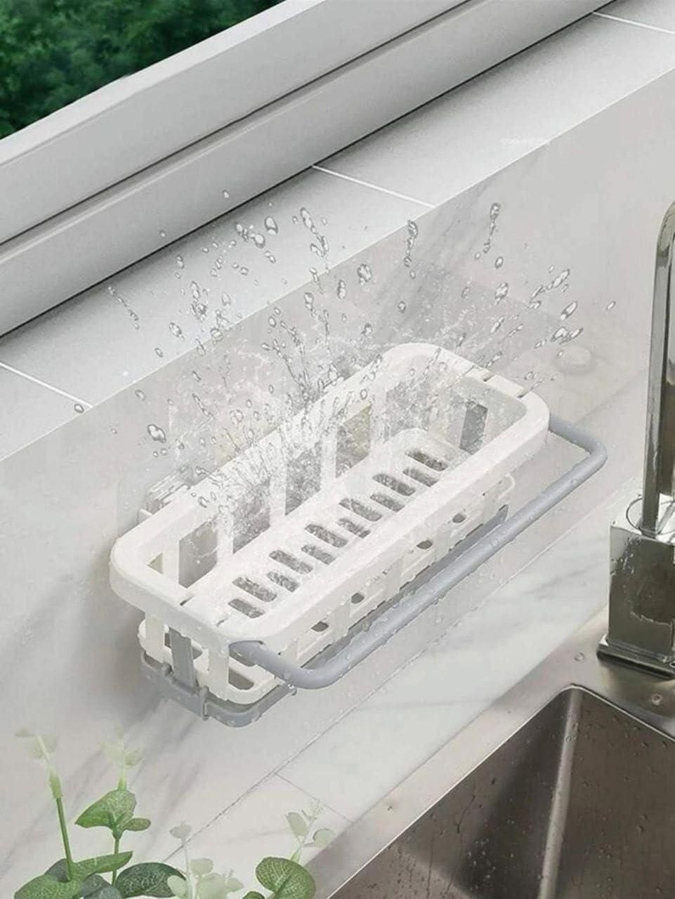 Retractable Sponge Storage Hanging Rack – Smart Kitchen Organizer