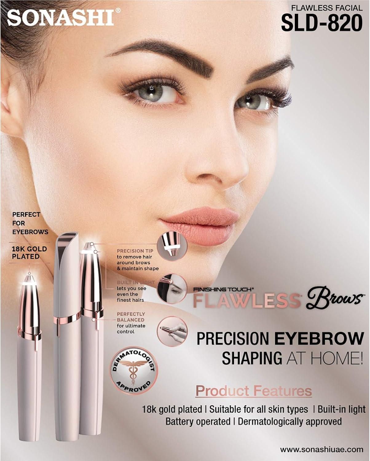 Flawless Eyebrow for Women|Precision Painless Eyebrow & Facial Hair Trimmer for Women – Rechargeable & Portable | Instant Hair Removal