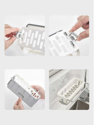 Retractable Sponge Storage Hanging Rack – Smart Kitchen Organizer