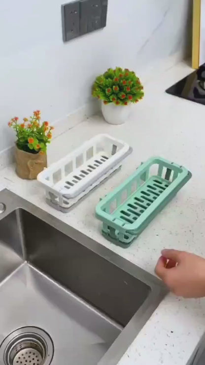 Retractable Sponge Storage Hanging Rack – Smart Kitchen Organizer
